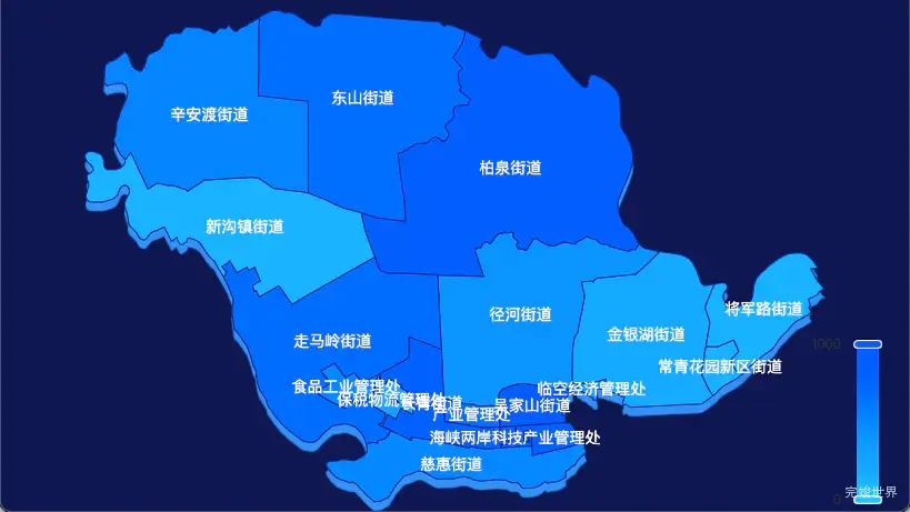 echarts 武汉市东西湖区geoJson地图 visualMap控制地图颜色